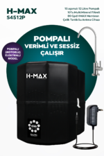 12 Litre Pompalı 15 Aşama Multi Mineralli 80 GPD Su Arıtma Cihazı HMAXS4512P