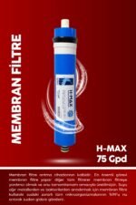 75 - H-max GPD Membran RO (Ters Osmoz) Filtre - Görsel 3