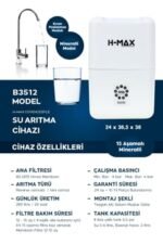 8 Litre Çelik Tanklı 15 Aşama Multi Mineralli 80 GPD Su Arıtma Cihazı HMAXB3512