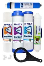 H-max 75 Gpd HMAX Membranlı Açık Kasa Su Arıtma Çift Karbonlu 5'li Filtre Seti - 0035