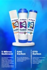H-max 80 GPD HMAX Membranlı Açık Kasa Su Arıtma  Çift Karbonlu 6'lı Filtre Seti - 0039 - Görsel 2