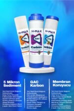 H-max Inline Açık Kasa Çift Karbonlu  Su Arıtma 3'lü Filtre Seti - 0033 - Görsel 2