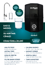 HMAX S4512 Modeli 12 Litre 15 Aşama Su Arıtma Cihazı 80 Gpd Membran - Görsel 2