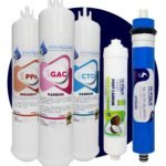 Üstten Giriş ve Çıkışlı, Çift Çubuklu Su Arıtma Cihazı Filtresi 80 Gpd H-MAX Membranlı 5'li Set